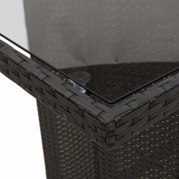 9-teiliges Garten Essset Schwarzes Poly-Rattan