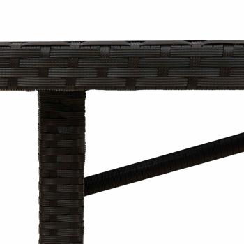 Garten Essgruppe mit Kissen 9 pcs Schwarz Poly-Rattan