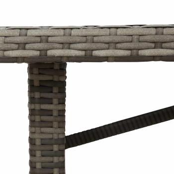 9-teilige Garten Essgruppe Graues Poly-Rattan