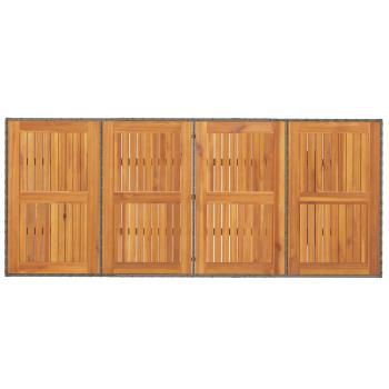 9-teilige Garten Essgruppe Grau Poly Rattan
