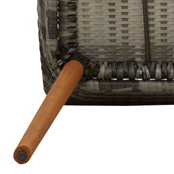 9-teilige Garten Essgruppe Grau Poly Rattan