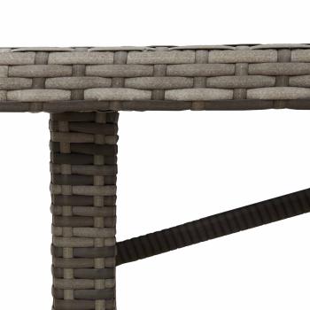 9-teilige Garten Essgruppe Grau Poly Rattan