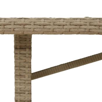 9-teiliges Garten Esstisch Set Beige Poly Rattan