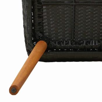 3-teiliges Garten-Essz Set Schwarzes Poly-Rattan