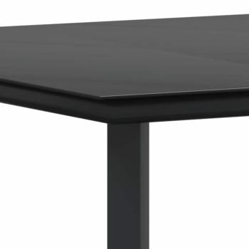 9-teilige Garten Essgruppe Schwarzes Poly Rattan
