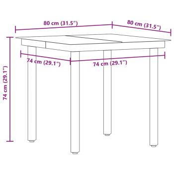 3-teilige Garten Essgruppe Grau Poly Rattan