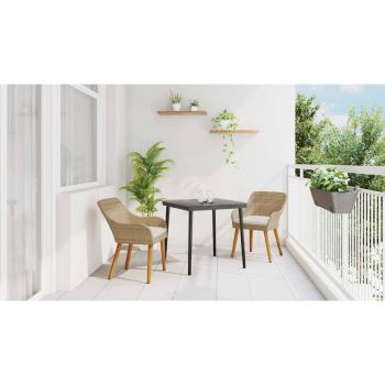 Garten Essgruppe mit Kissen 3 pcs Beige Poly-Rattan