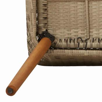 9-teilige Garten Essgruppe Beige Poly Rattan