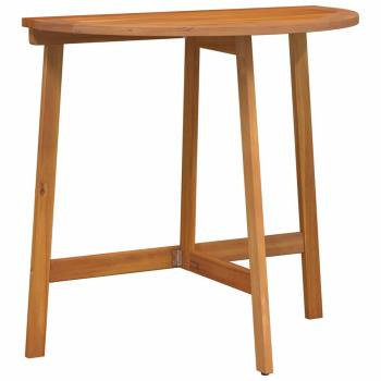 3-teiliges faltbares Garten Bistro Set aus massivem Akazienholz, Faltbarer Gartentisch halbkreisförmig 78x46x75 cm aus massivem Akazienholz, Faltbare Gartenstühle 2 Stück 36x46x85 cm aus massivem Akazienholz