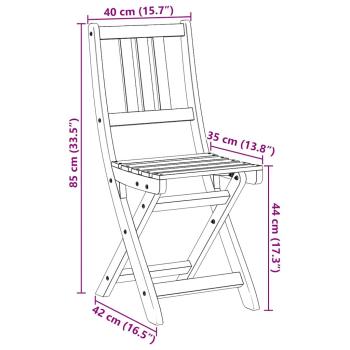Klappbare Gartenstühle 6 Stk 36x46x86 cm Massivholz Akazie, Klappbare Gartenstühle 2 Stk 36x46x85 cm Massivholz Akazie