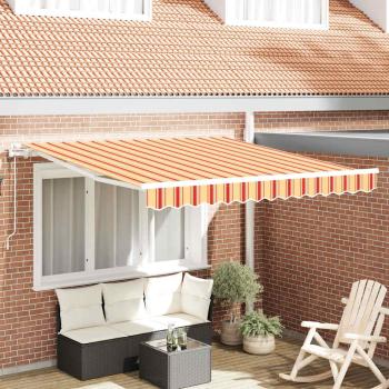 ARDEBO.de - Automatische Einziehbare Markise in Gelb und Orange 300x250 cm