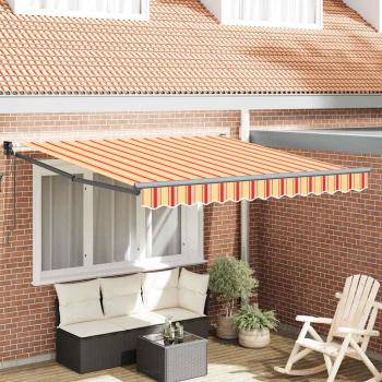 ARDEBO.de - Automatische Einziehbare Markise Beige und Rot Gestreift 300x250 cm