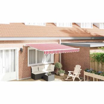 Manuelle Einziehbare Markise Rot und Weiß Gestreift 300 x 250 cm