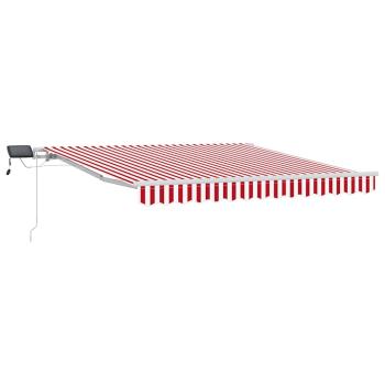 Manuelle einziehbare Markise mit LED in Rot und Weiß, 300x250 cm
