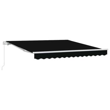 Manuelle Einziehbare Markise Schwarz 300x250 cm, Markisen-Ersatzstoff für 3x2,5 m Rahmen Schwarz