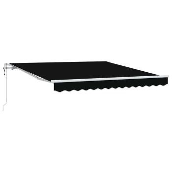 Automatische einziehbare Markise Schwarz 300x250 cm, Markisen Ersatzstoff für 3x2.5 m Rahmen Schwarz