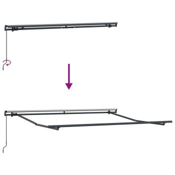 Manuelle Einziehbare Markise Schwarz 300x250 cm, Markisen-Ersatzstoff für 3x2,5 m Rahmen Schwarz