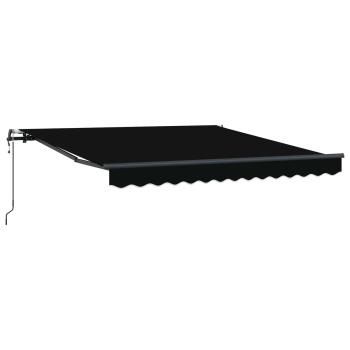 Automatische einziehbare Markise Schwarz 300x250 cm, Markisenersatzstoff für 3x2.5 m Rahmen Schwarz