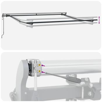 Automatische einziehbare Markise Schwarz 300x250 cm, Markisenersatzstoff für 3x2.5 m Rahmen Schwarz