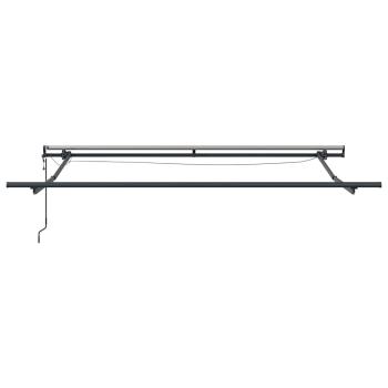 Automatische einziehbare Markise mit LED Schwarz 300x250 cm, Markisen Ersatztuch für 3x2,5 m Rahmen Schwarz