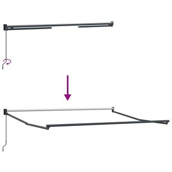 Manuelle Einziehbare Markise Schwarz 300x250 cm, Markisen Ersatzstoff für 3x2,5 m Rahmen Schwarz