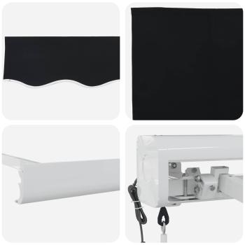 Schwarze 300x250 cm Automatische Einziehbare Markise, Markisenersatzstoff für 3x2.5 m Rahmen Schwarz