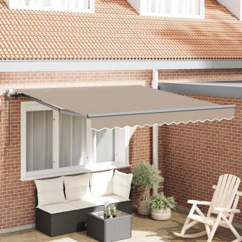 ARDEBO.de - automatische einziehbare Markise Beige 300x250 cm, Markisentuch für 3x2,5 m Rahmen Beige