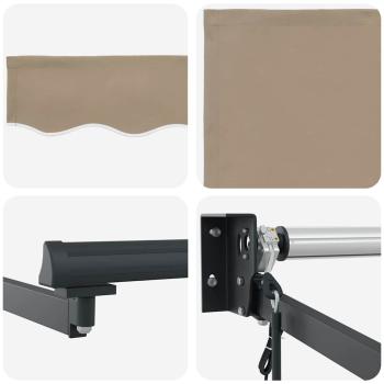 Automatische Einziehbare Markise Beige 300x250 cm, Markisenersatzstoff für Rahmen 3x2.5 m Beige