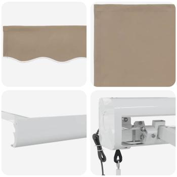 Automatische Einziehbare Markise Beige 300x250 cm, Markisenersatzstoff für 3x2,5 m Rahmen Beige