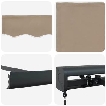 Manuelle einziehbare Markise Beige 300x250 cm, Markisen Ersatzstoff für 3x2,5 m Rahmen Beige