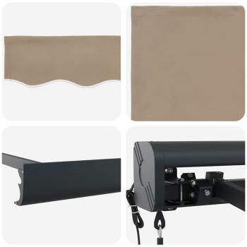 Automatische Einziehbare Markise Beige 300x250 cm, Markisen Ersatzstoff für 3x2,5 m Rahmen Beige