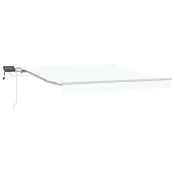 Manuelle einziehbare Markise mit LED Weiß 300x250 cm, Markisen-Ersatzstoff für Gestell 3x2.5 m Weiß