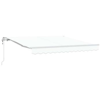 Automatische Einziehbare Markise Weiß 300x250 cm, Markisenersatzstoff für 3x2.5 m Rahmen Weiß