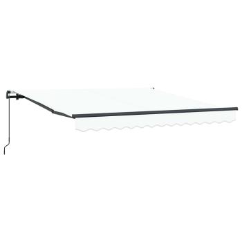 Ausziehbare Markise Weiß 300 x 250 cm Polyester und Aluminium