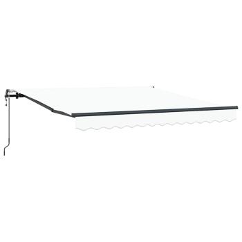 Automatische Einziehbare Markise Weiß 300x250 cm, Markisenersatzstoff für 3x2.5 m Rahmen Weiß