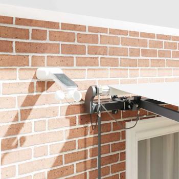 Automatische Einziehbare Markise mit LED Weiß 300x250 cm, Markisenersatzstoff für Rahmen 3x2.5 m Weiß