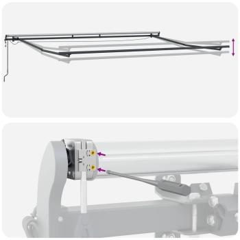 Automatische Einziehbare Markise mit LED Weiß 300x250 cm, Markisenersatzstoff für Rahmen 3x2.5 m Weiß