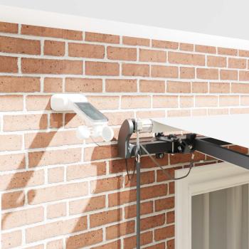 Automatische Einziehbare Markise mit LED Weiß 300x250 cm, Markisenersatzstoff für Rahmen 3x2.5 m Weiß