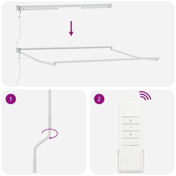 Automatische Einziehbare Markise Weiß 300x250 cm, Markisen-Ersatzstoff für 3x2,5 m Rahmen Weiß