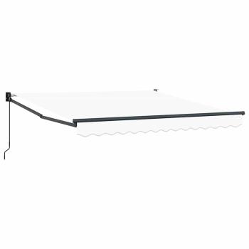 manuelle einziehbare Markise Weiß 300x250 cm, Markisenersatzstoff 3x2,5 m Weiß