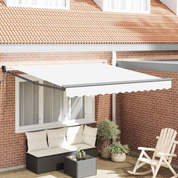 ARDEBO.de - automatische einziehbare Markise Weiß 300x250 cm, Markisen-Ersatzstoff für Rahmen 3x2,5 m Weiß