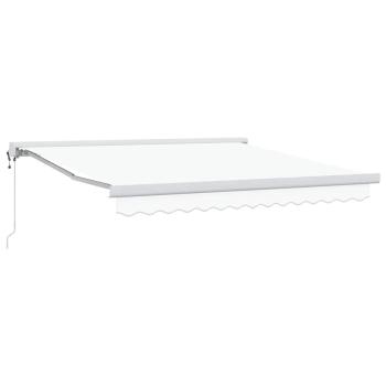 automatische einziehbare Markise Weiß 300x250 cm, Markisen-Ersatzstoff für 3x2.5 m Rahmen Weiß