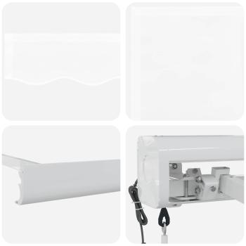 automatische einziehbare Markise Weiß 300x250 cm, Markisen-Ersatzstoff für 3x2.5 m Rahmen Weiß