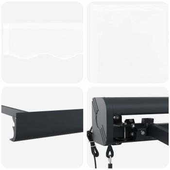Automatische Einziehbare Markise Weiß 300x250 cm, Markisenersatzstoff für 3x2,5 m Rahmen Weiß