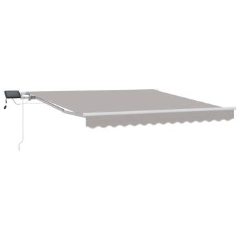 manuelle ausziehbare Markise mit LED Hellgrau 300x250 cm, Markisen-Ersatzstoff für 3x2,5 m Rahmen Hellgrau