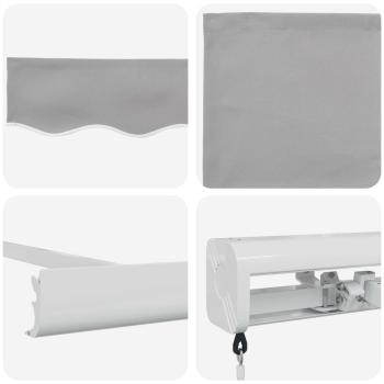 Manuelle Einziehbare Markise Hellgrau 300x250 cm, Markisenersatzstoff für 3x2,5 m Rahmen Hellgrau