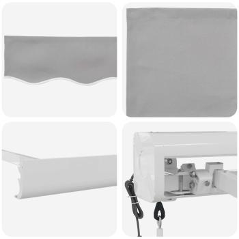 Automatische einziehbare Markise Hellgrau 300x250 cm, Markisenersatzstoff für 3x2,5 m Rahmen Hellgrau