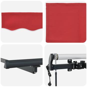 Automatische einziehbare Markise Rot 300x250 cm, Markisenersatzstoff für 3x2.5 m Rahmen Rot