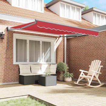 Manuelle Einziehbare Markise Rot 300x250 cm, Markisenersatzgewebe für 3x2,5 m Rahmen Rot