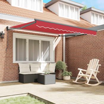 Manuelle Einziehbare Markise Rot 300x250 cm, Markisenersatzgewebe für 3x2,5 m Rahmen Rot